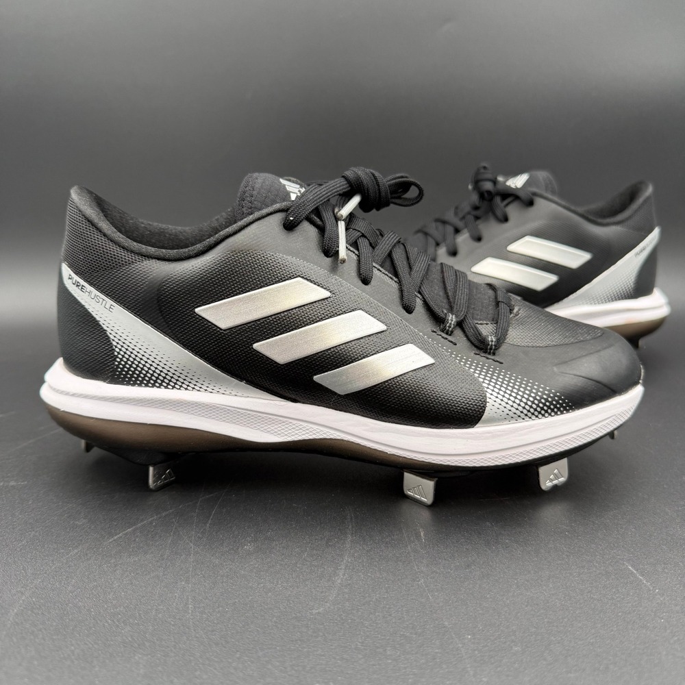Adidas PureHustle 2 Softball Cleats Black Silver Metallic H00984 Womens Size 8